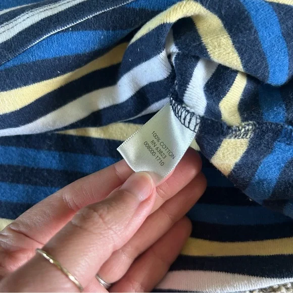 [Christopher & Banks] Yellow and Navy Striped Top - Picture 7 of 7